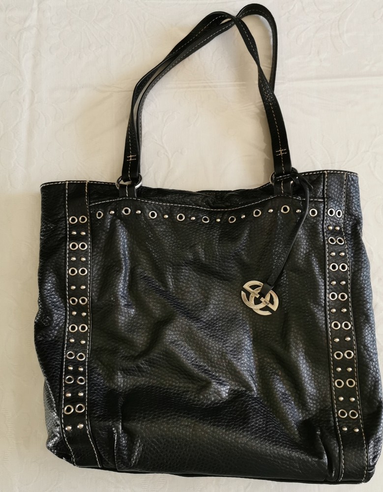 Red by Marc Ecko Black Faux Leather Tote Bag